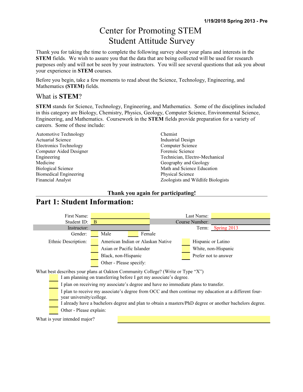 CPS Student Attitude Survey