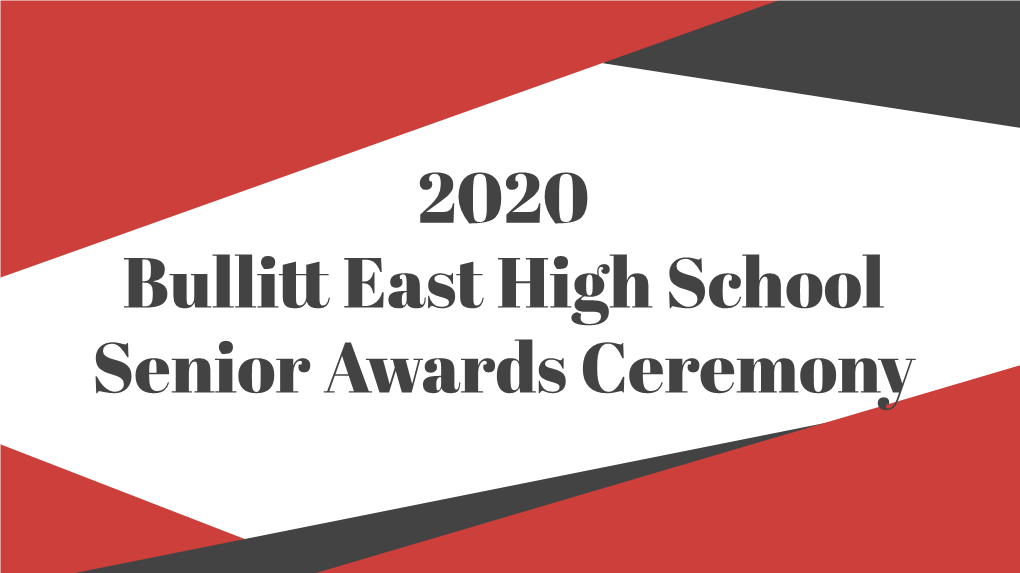 2020 Bullitteast High School Senior Awards Ceremony