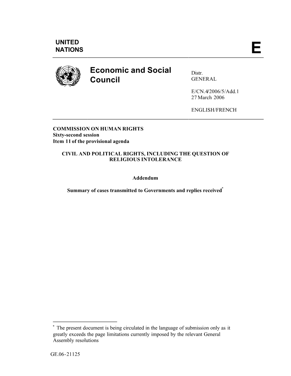 Economic and Social Council