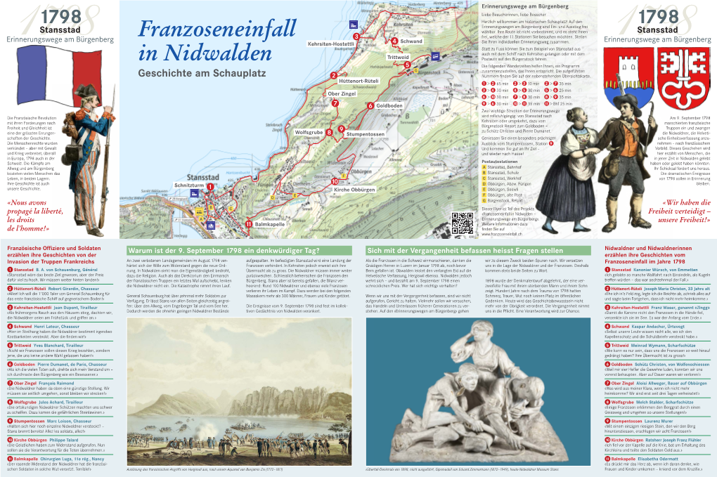 Franzoseneinfall in Nidwalden – Freiheit Verteidigt – Les Droits a Erinnerungswege Am Bürgenberg»