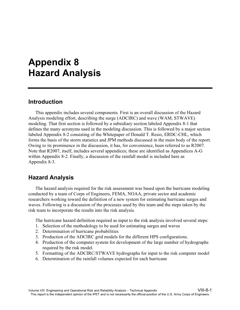 Appendix 8 Hazard Analysis