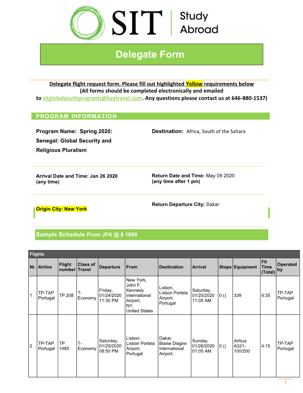 Delegate Form