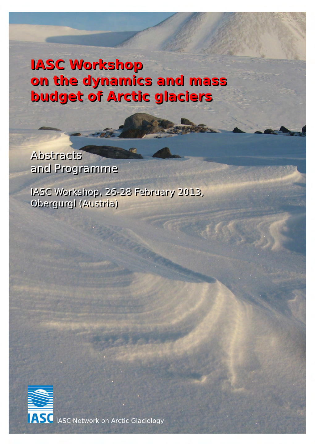 IASC Workshop on the Dynamics and Mass Budget of Arctic Glaciers