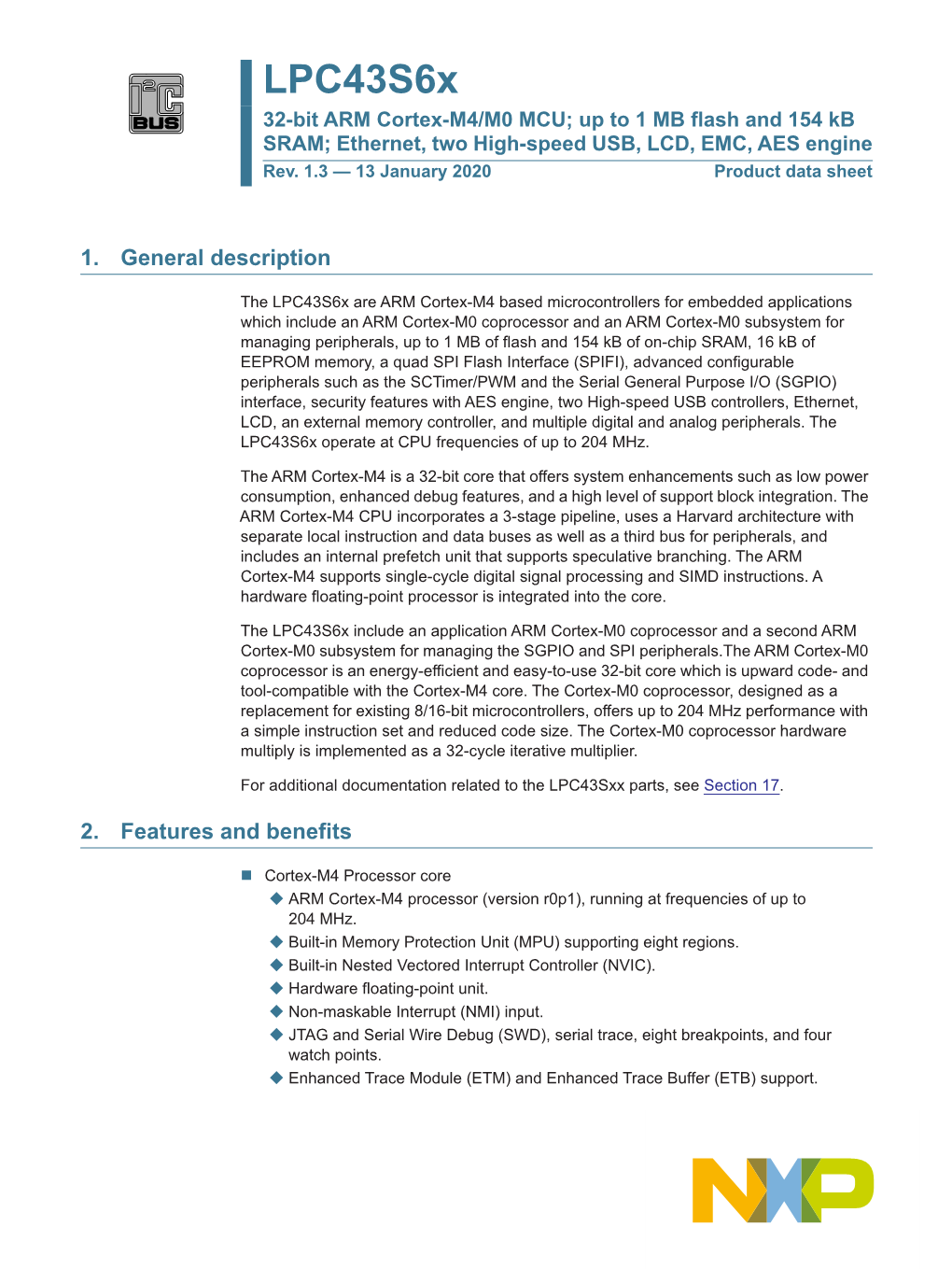 Lpc43s6x Product Data Sheet