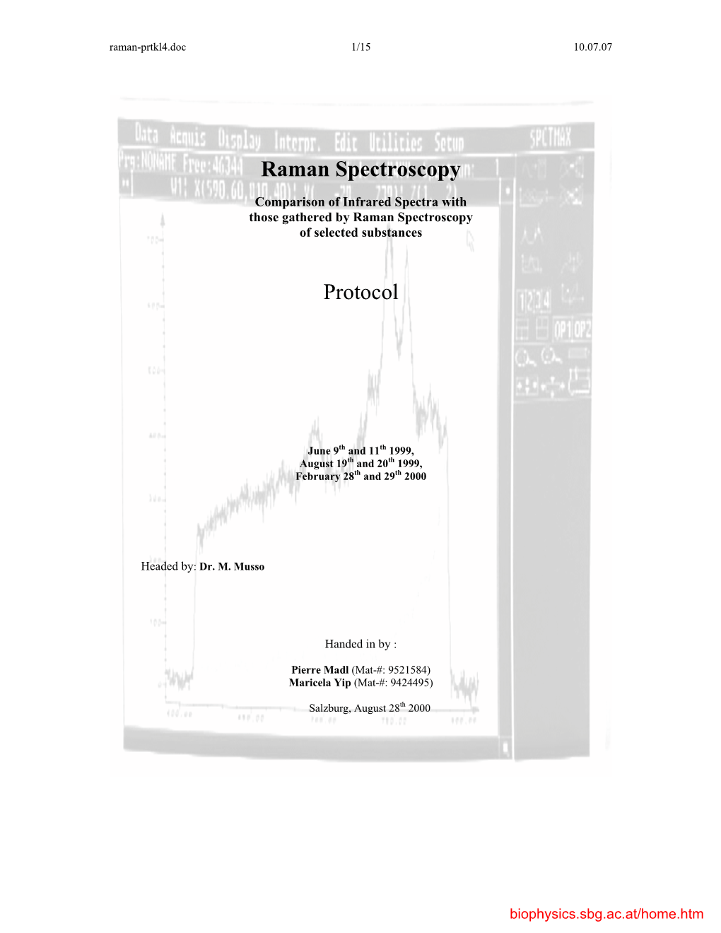 Raman Spectroscopy Protocol