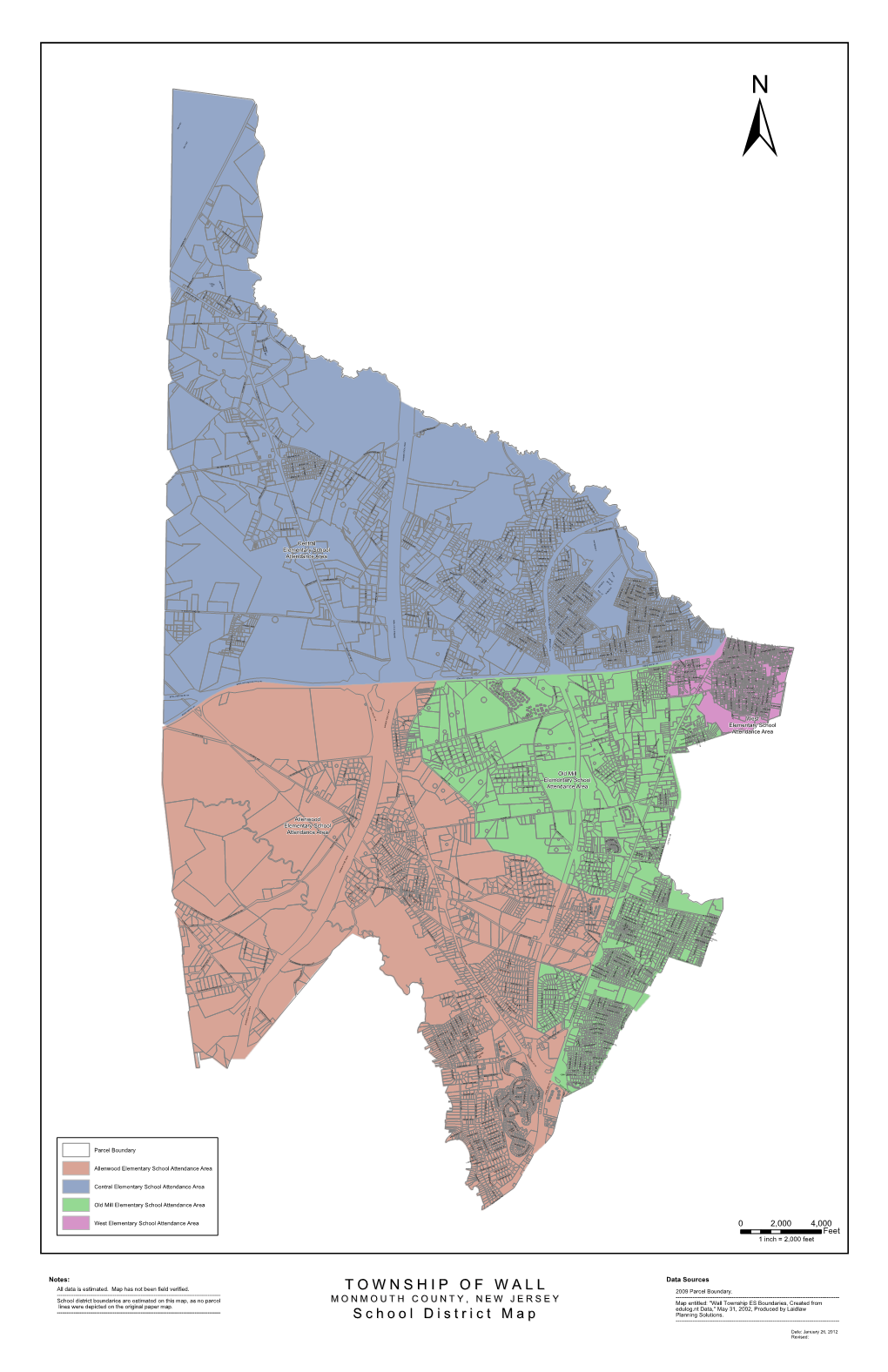 Wall Township District Map with School Boundaries