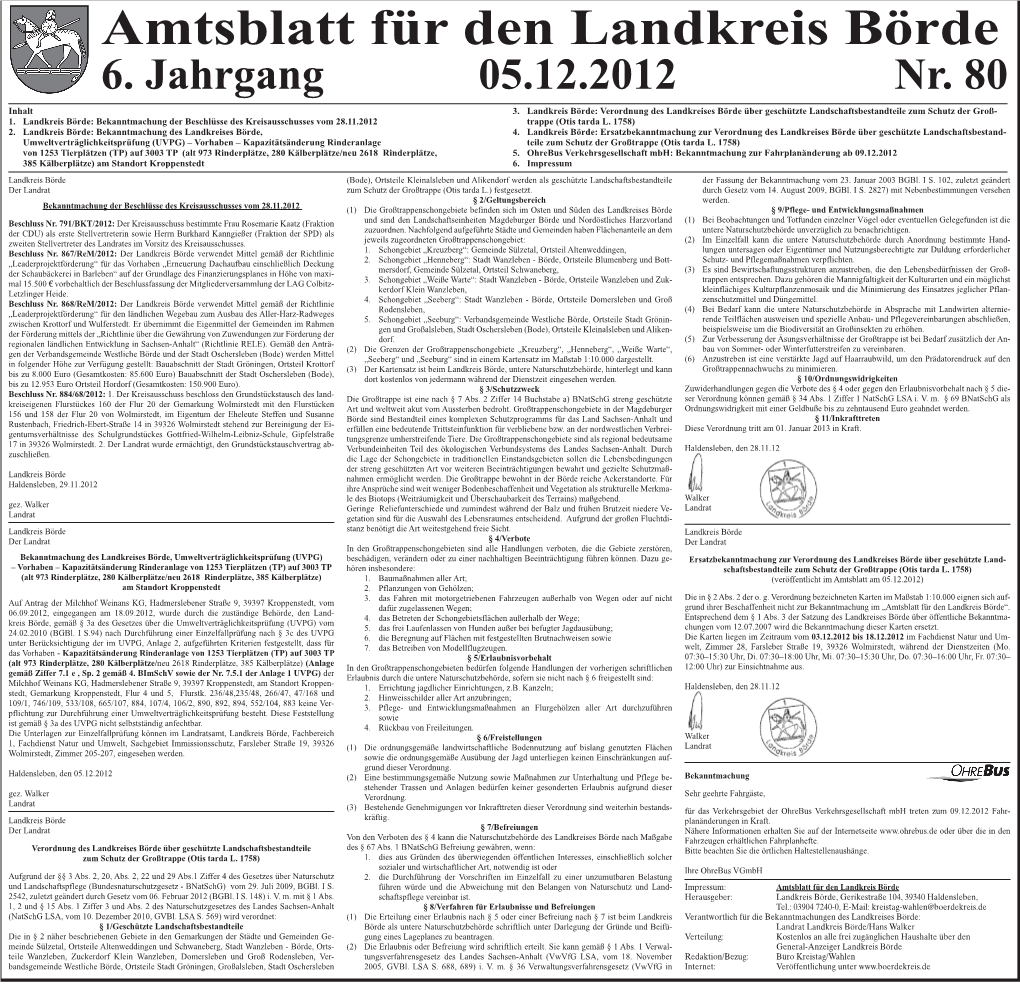 Amtsblatt Für Den Landkreis Börde 6