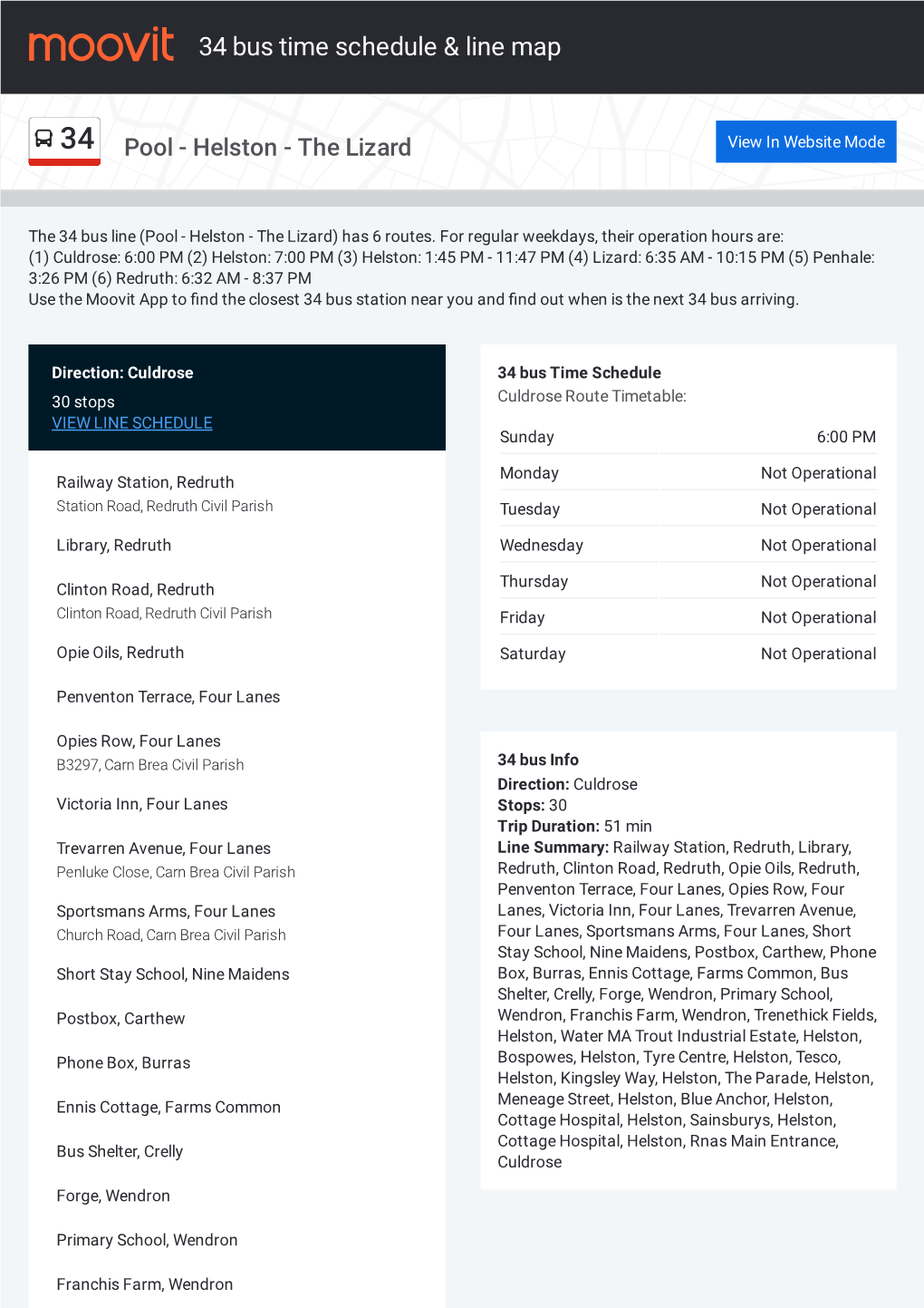 34 Bus Time Schedule & Line Route