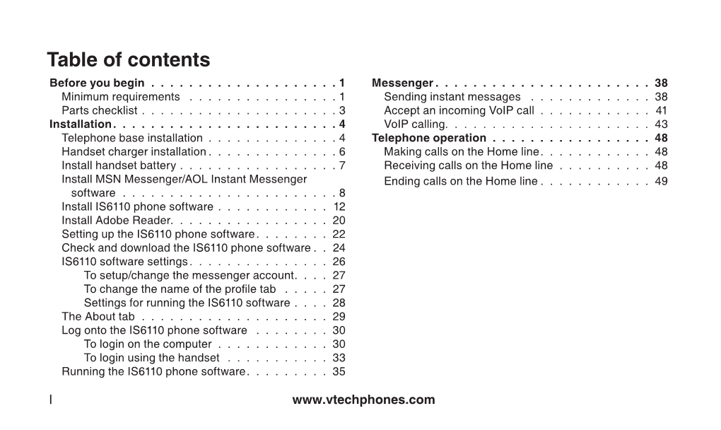 Table of Contents Before You Begin