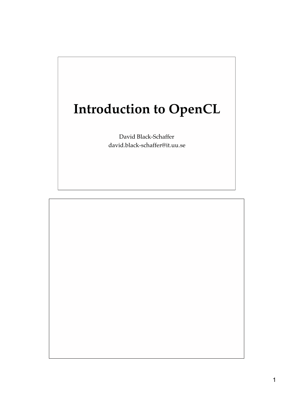 KTH Introduction to Opencl