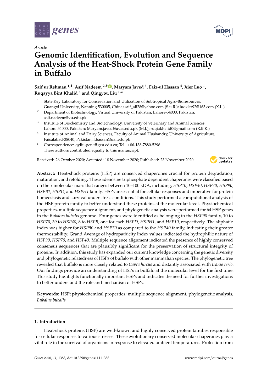 Genomic Identification, Evolution and Sequence Analysis of the Heat