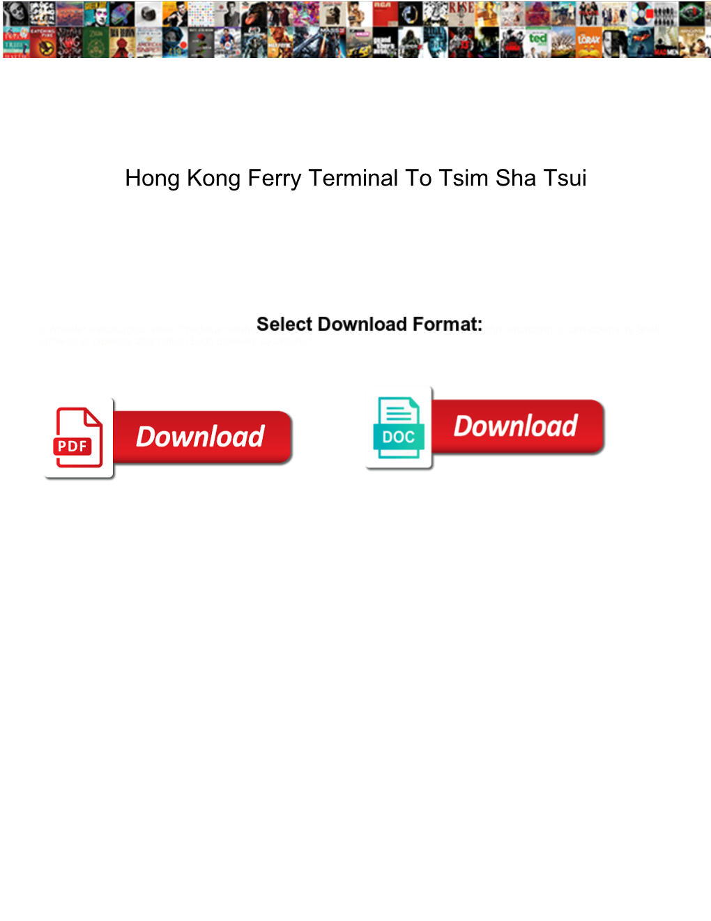 Hong Kong Ferry Terminal to Tsim Sha Tsui