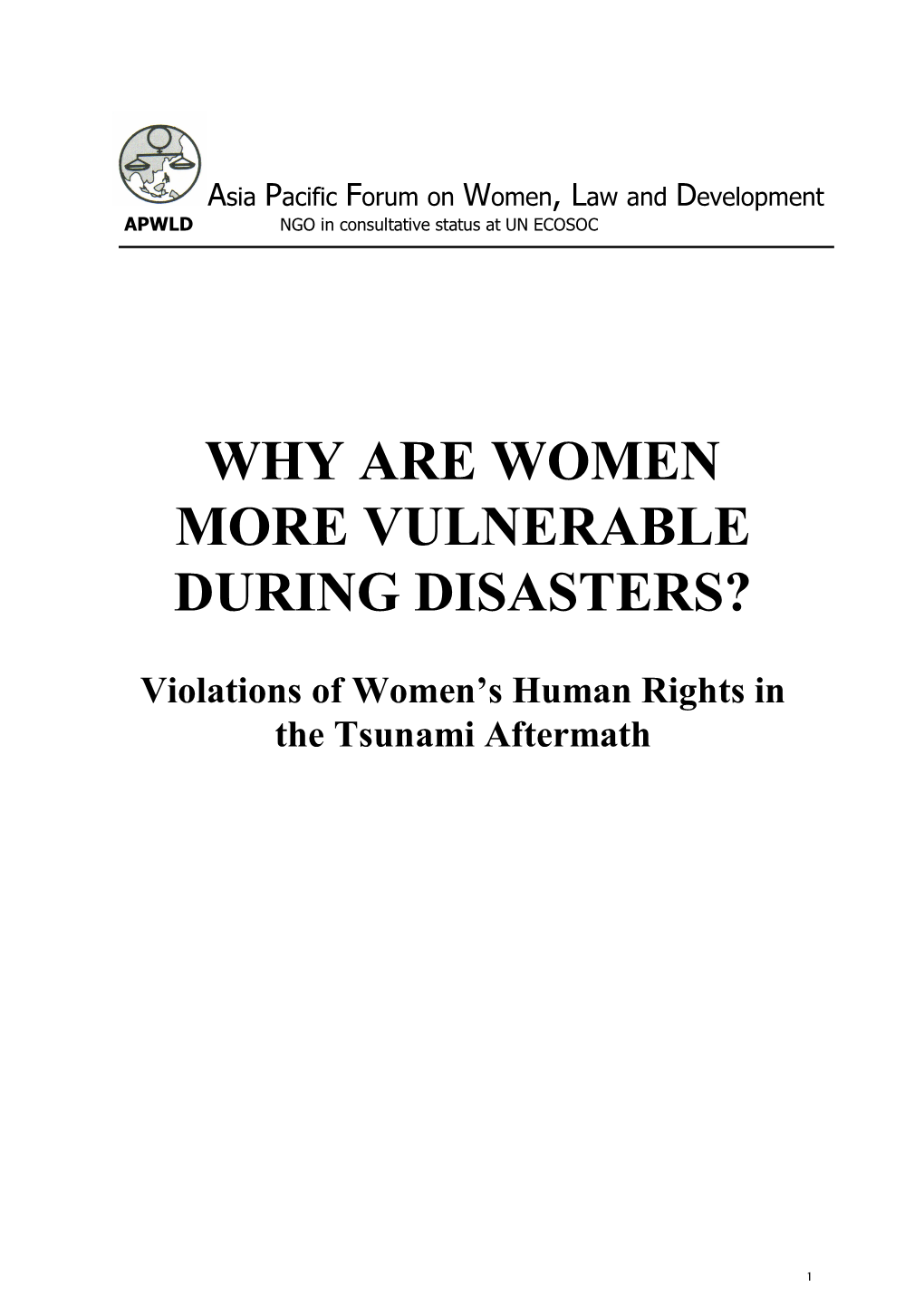 Why Are Women More Vulnerable During Disasters?
