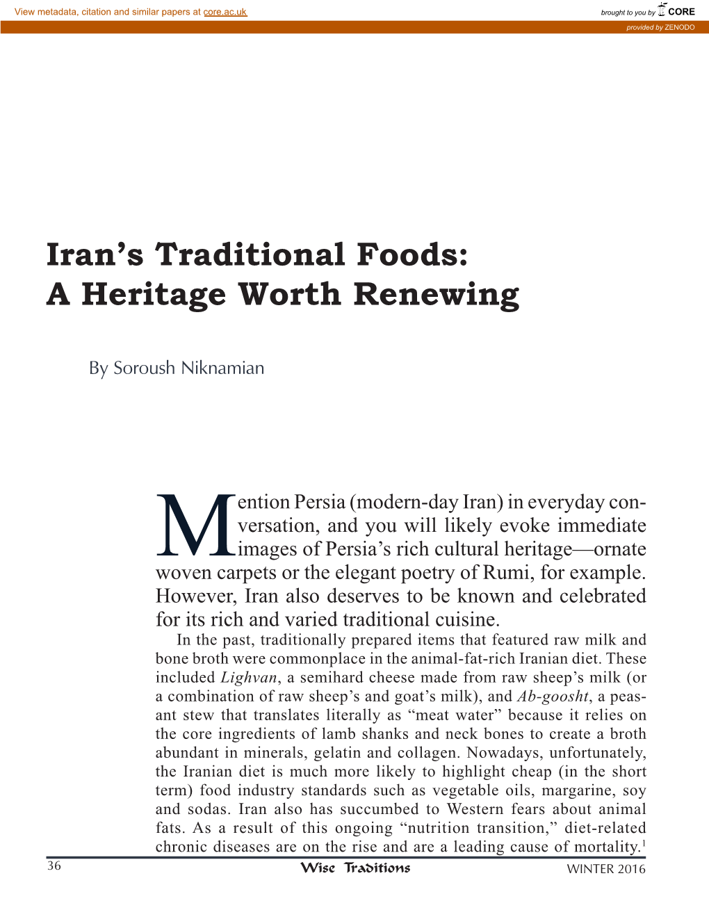 Iran's Traditional Foods