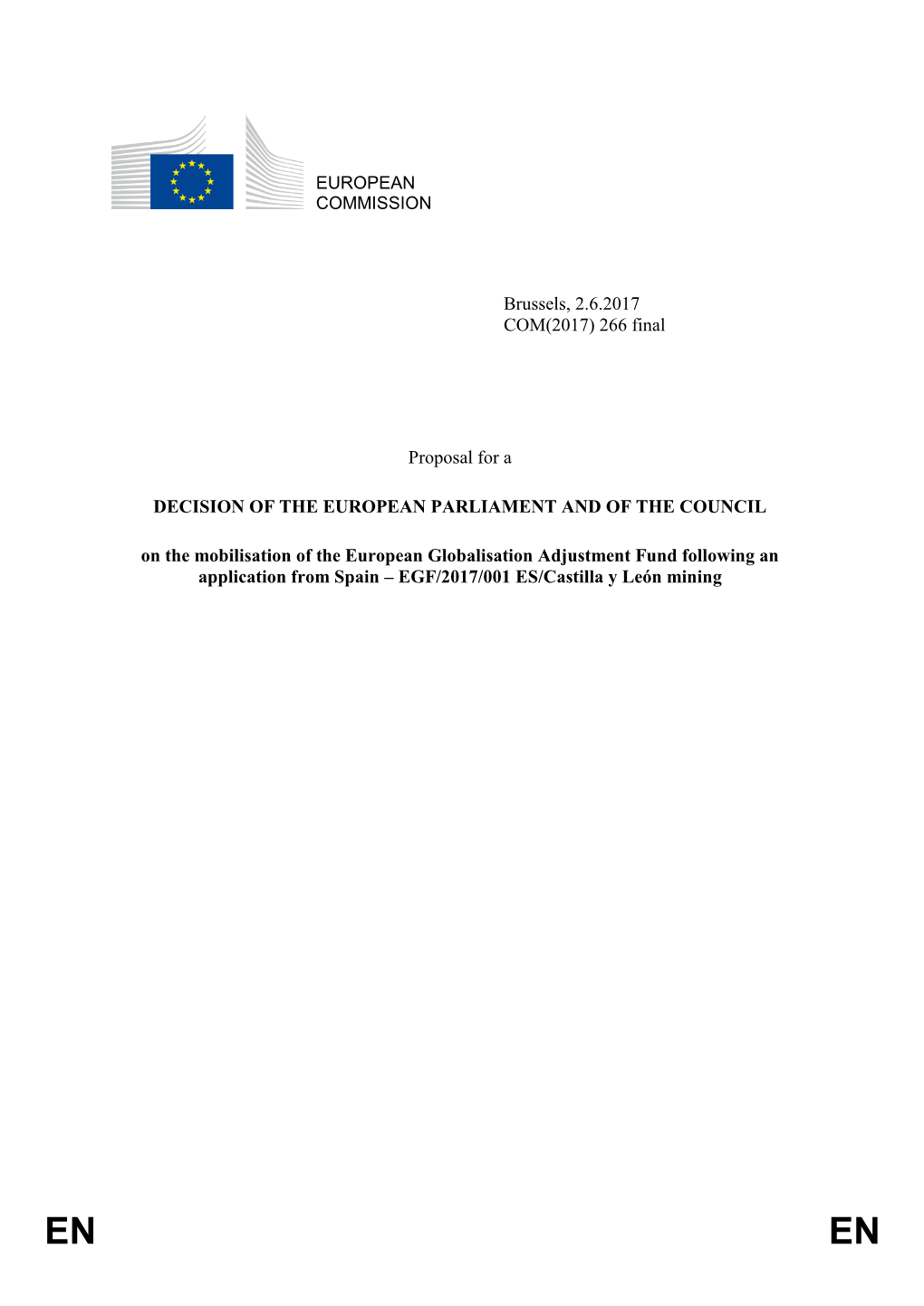 266 Final Proposal for a DECISION of the EUROPEAN PARLIAMENT
