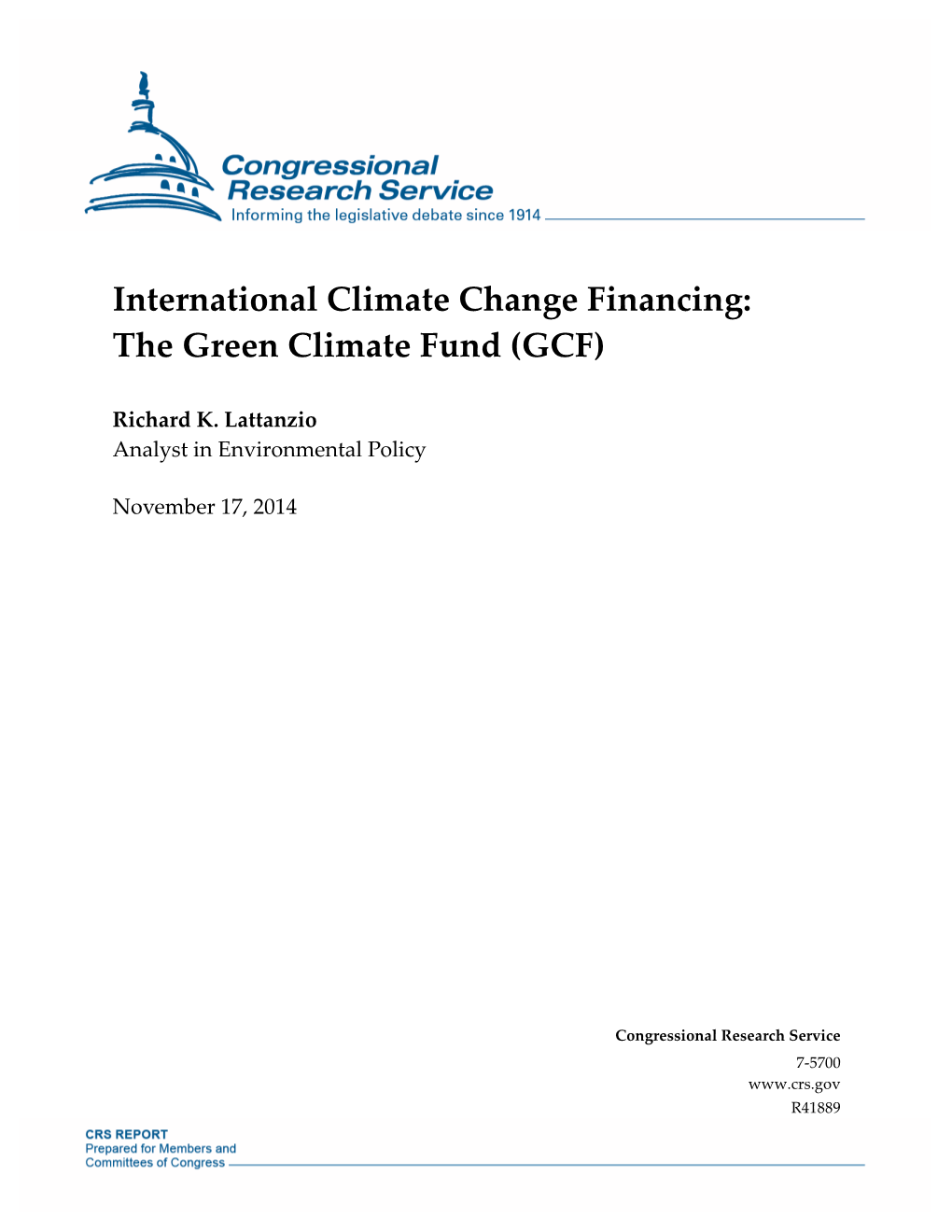 The Green Climate Fund (GCF)