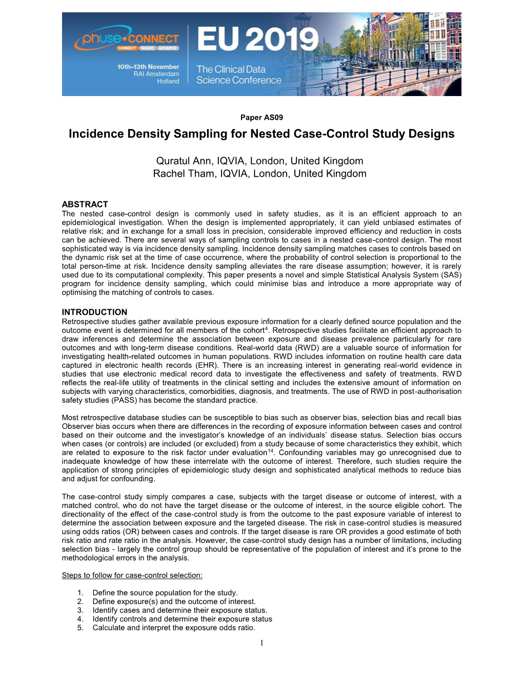 Incidence Density Sampling for Nested Case-Control Study Designs