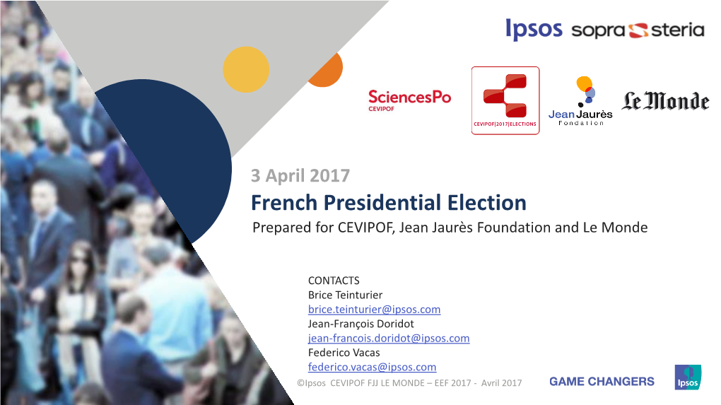 French Presidential Election Prepared for CEVIPOF, Jean Jaurès Foundation and Le Monde