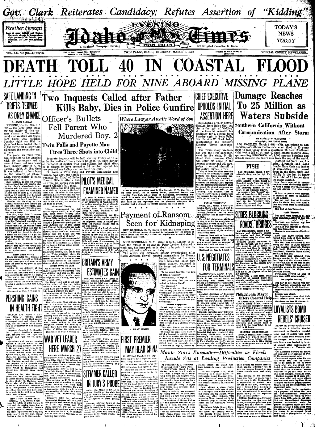 Death Toll 40 in Coastal Flood