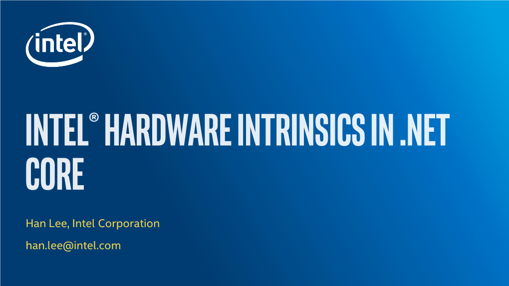 Intel Hardware Intrinsics in .NET Core
