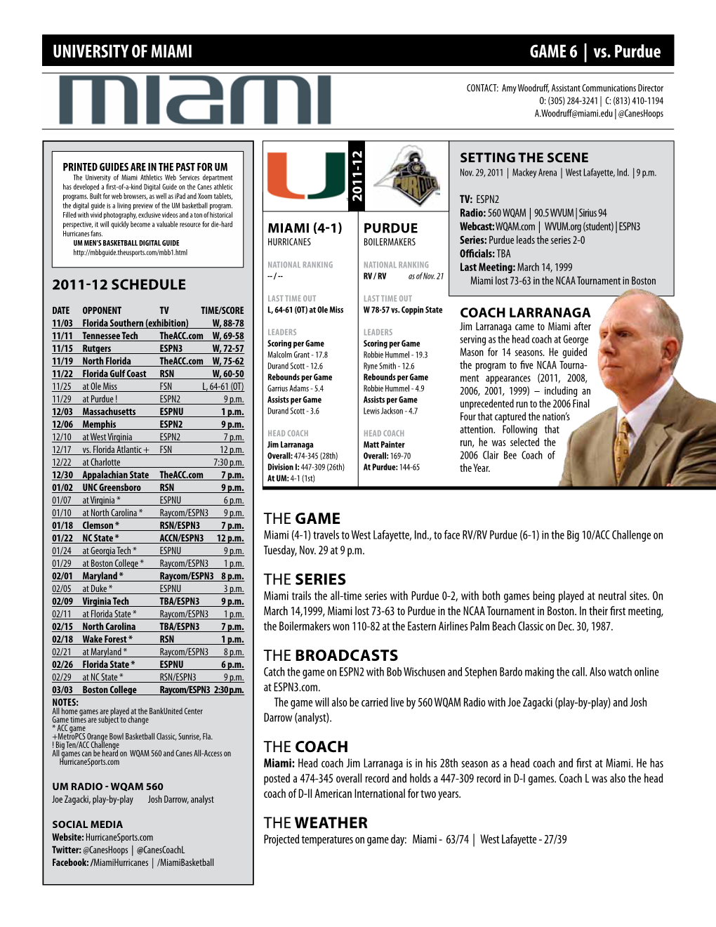 UNIVERSITY of MIAMI GAME 6 | Vs. Purdue - Page 2