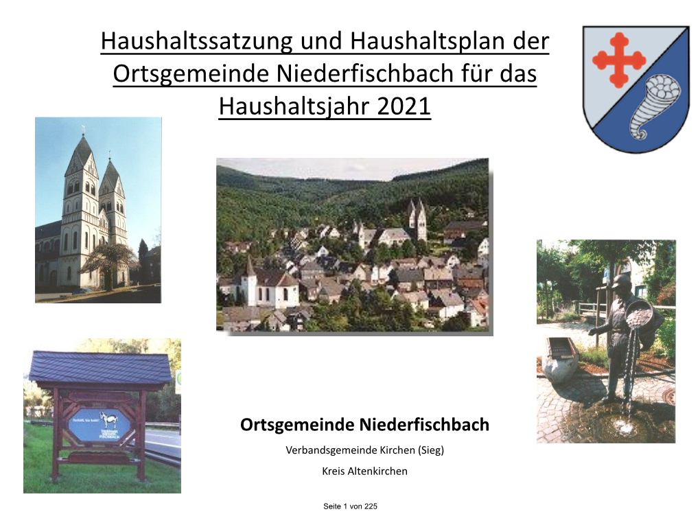 Ortsgemeinde Niederfischbach Für Das Haushaltsjahr 2021