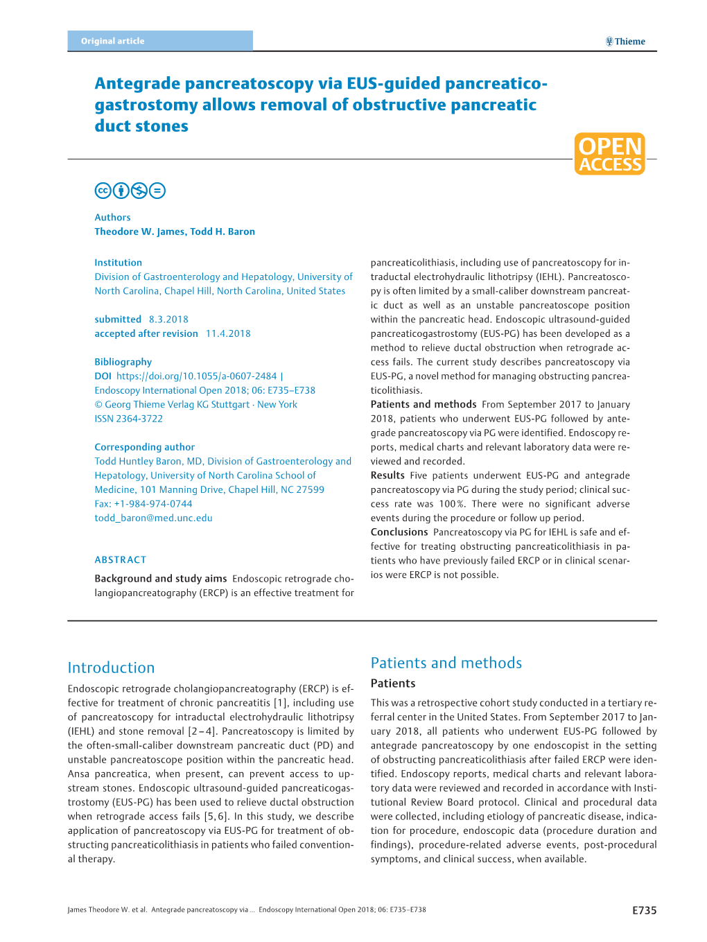 Gastrostomy Allows Removal of Obstructive Pancreatic Duct Stones