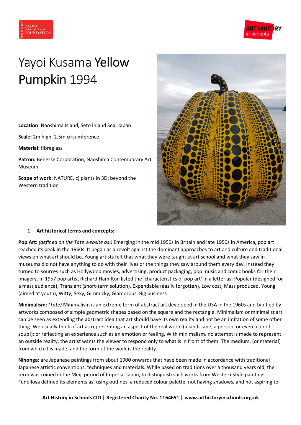 Yayoi Kusama Yellow Pumpkin 1994