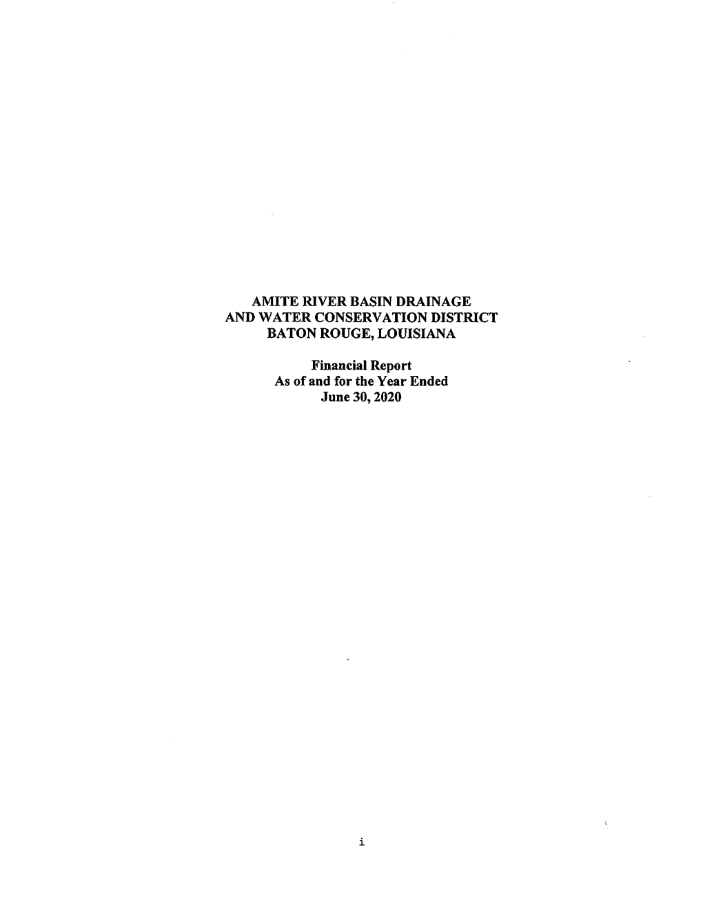 Amite River Basin Drainage and Water Conservation District Baton Rouge, Louisiana