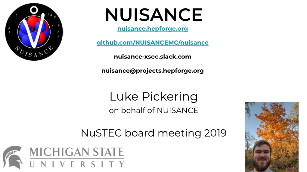 Luke Pickering on Behalf of NUISANCE