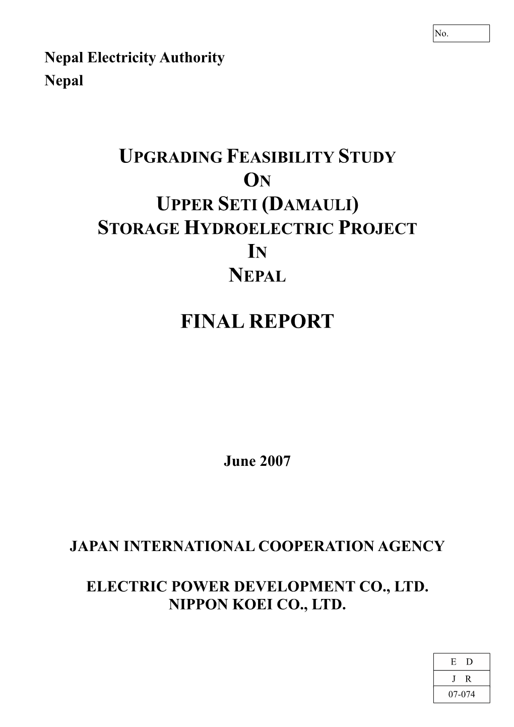 On in Final Report