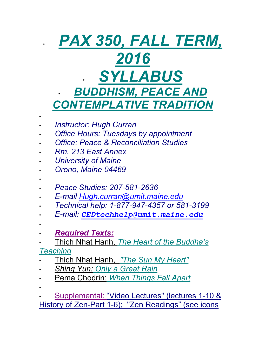 Pax 350, Fall Term, 2016 Syllabus