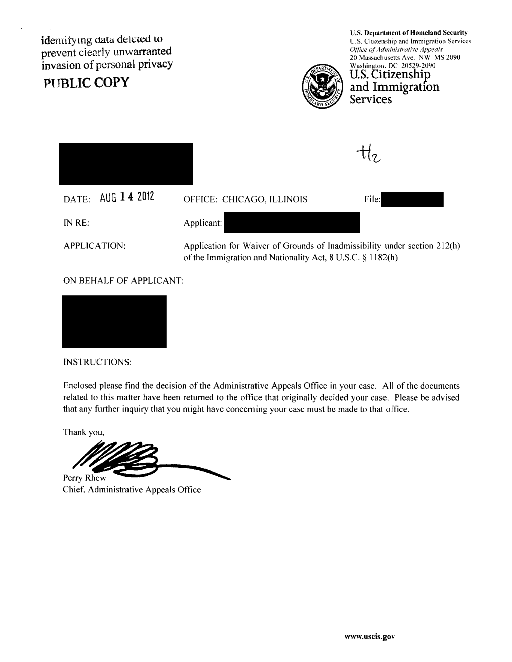 PUBLIC COPY - and Immigration Services