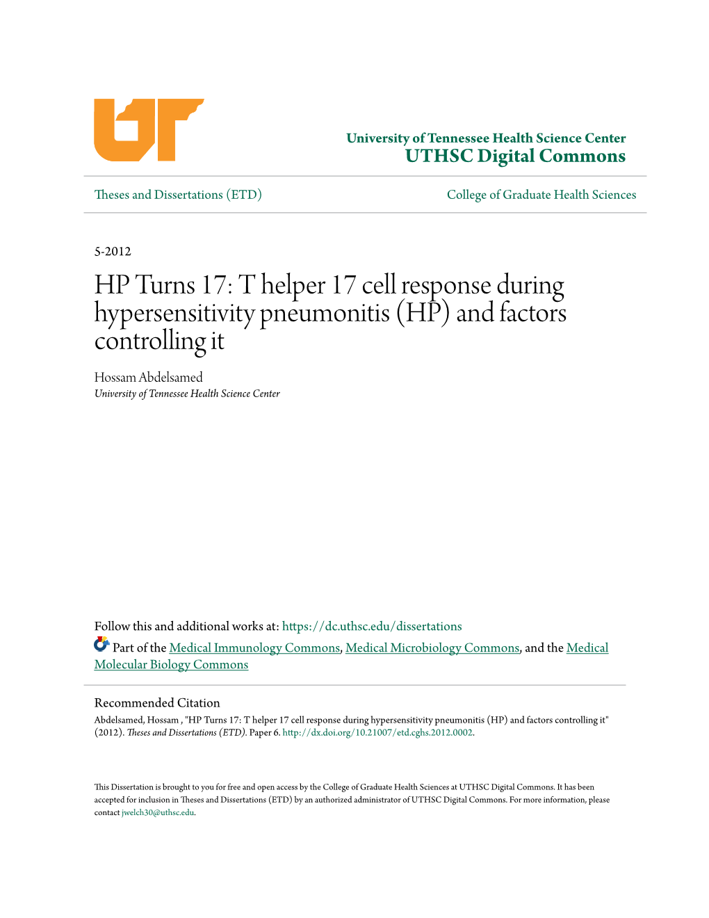 HP Turns 17: T Helper 17 Cell Response During Hypersensitivity