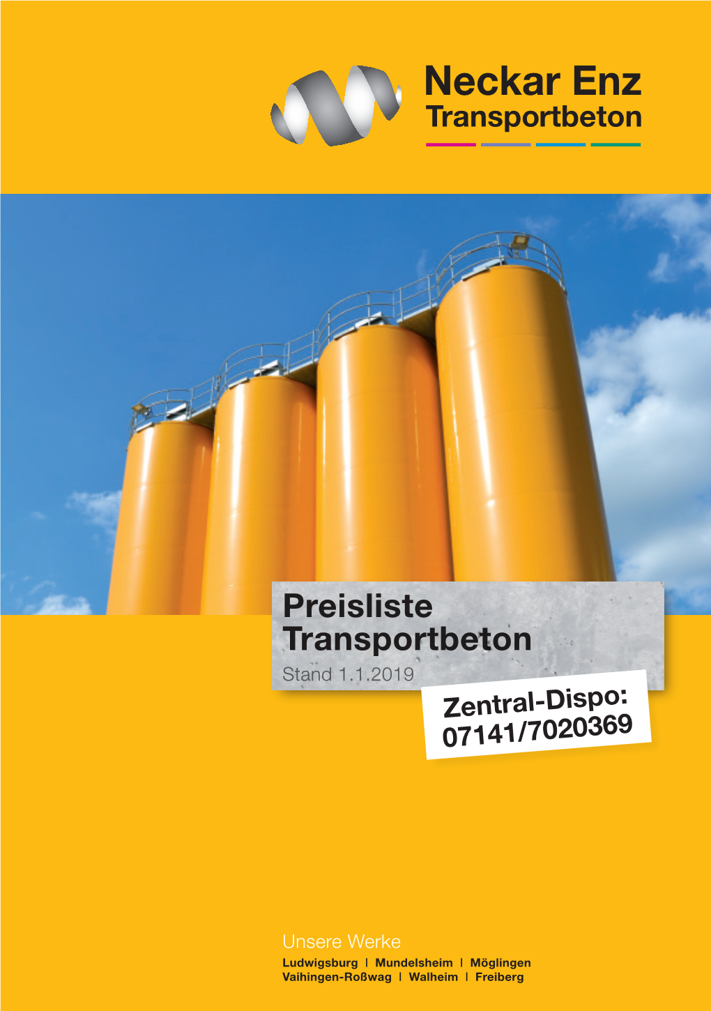 Preisliste Transportbeton Stand 1.1.2019 Zentral-Dispo: 07141/7020369