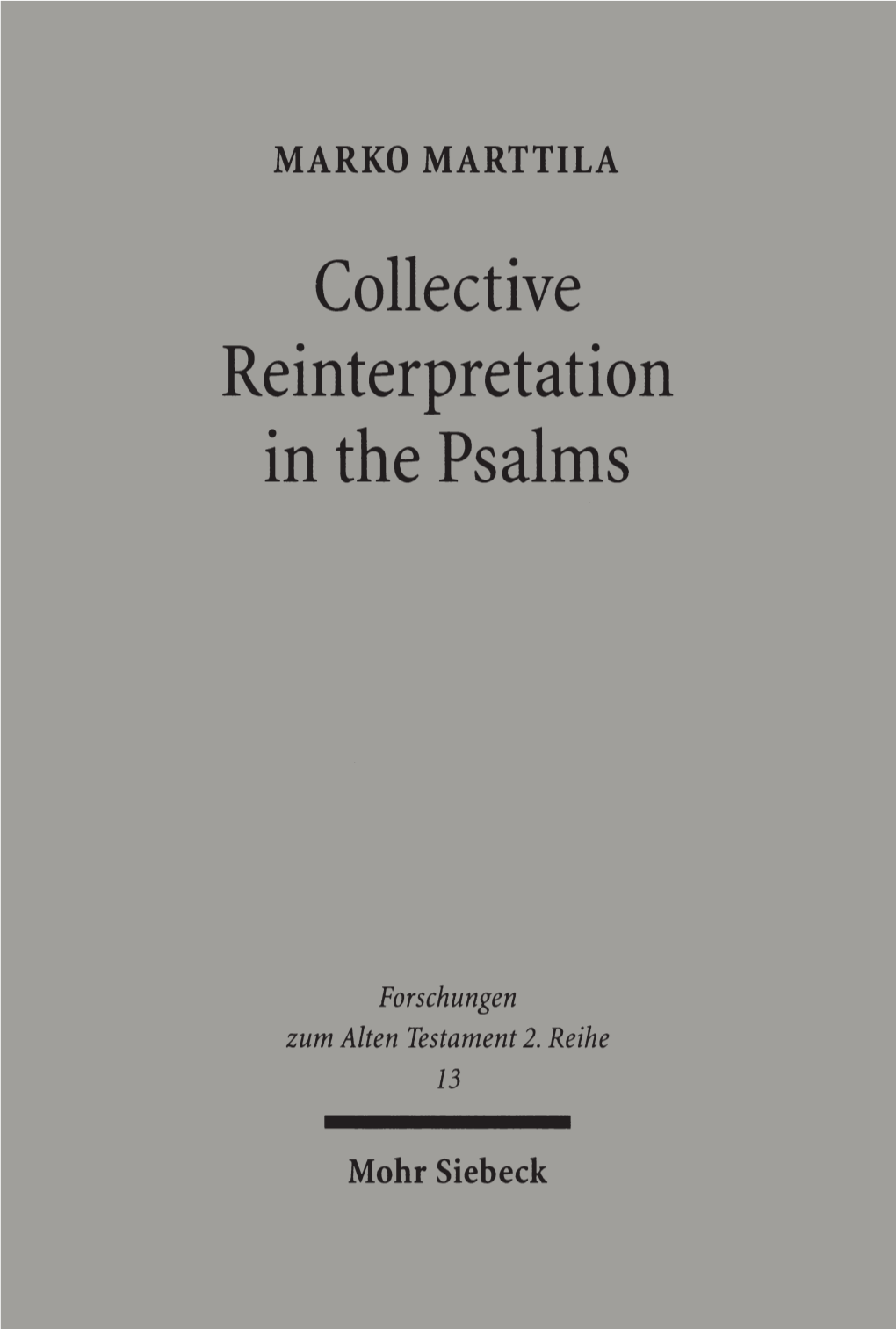 Collective Reinterpretation in the Psalms