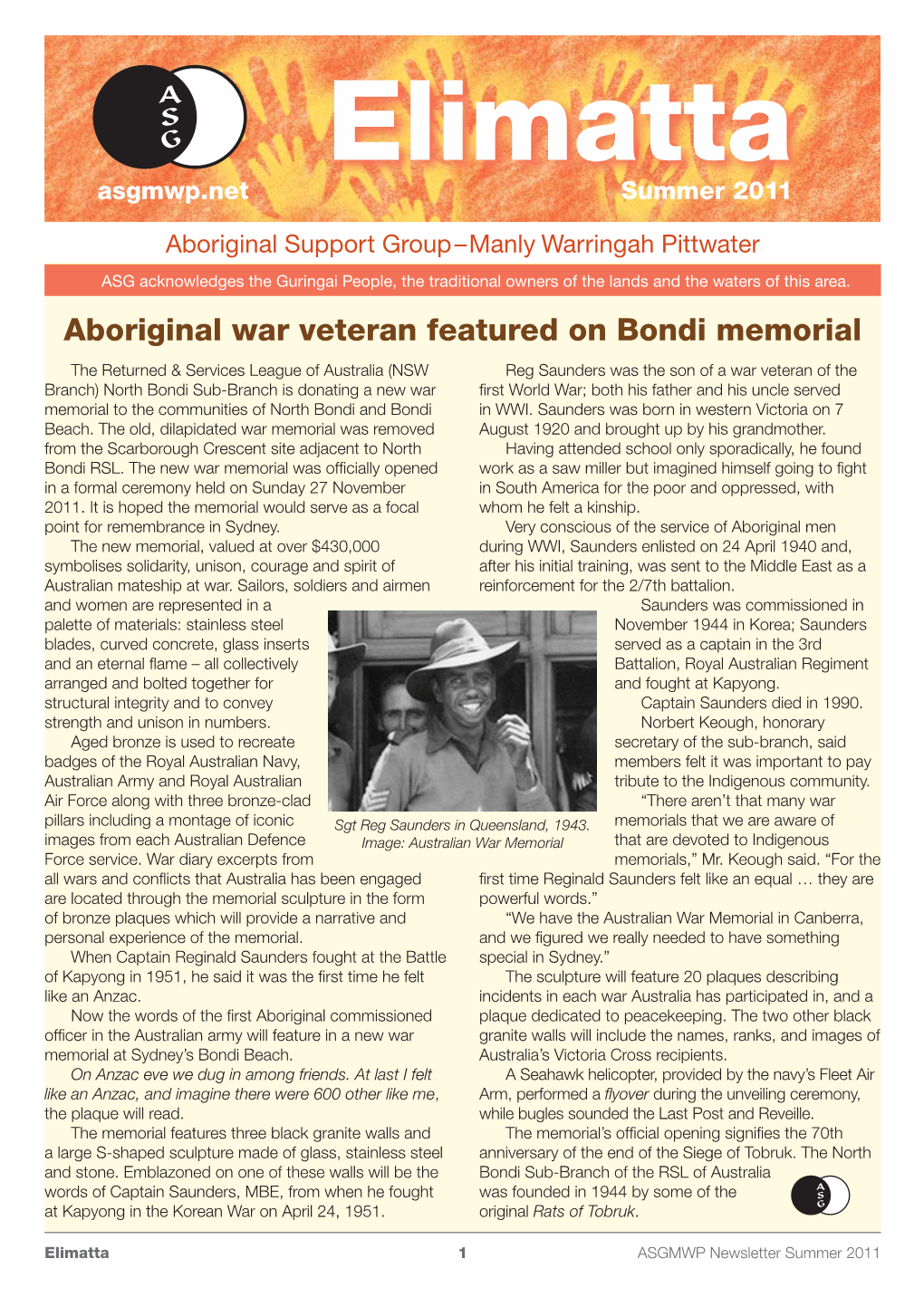 Aboriginal War Veteran Featured on Bondi Memorial