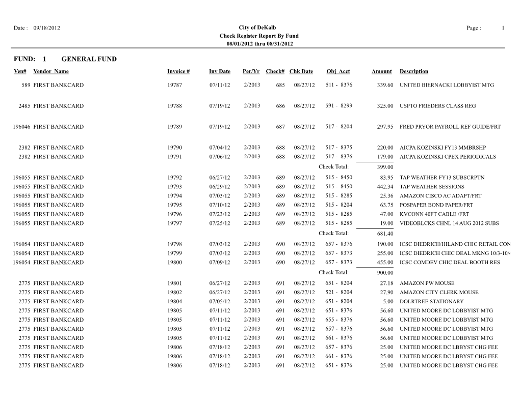 Fund 08/01/2012 Thru 08/31/2012