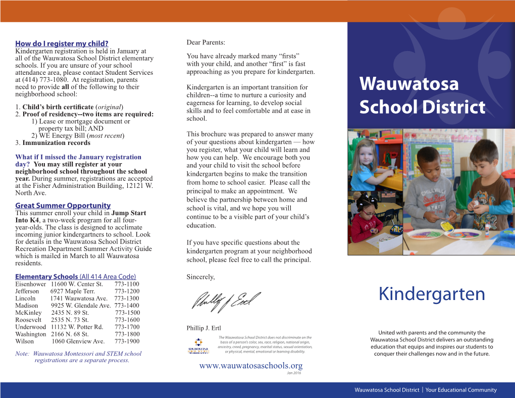 Wauwatosa School District Kindergarten