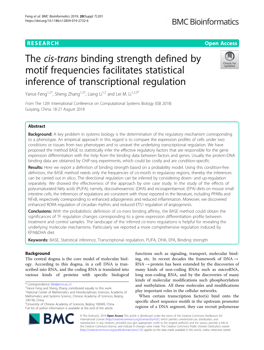 The Cis-Trans Binding Strength Defined by Motif Frequencies Facilitates Statistical Inference of Transcriptional Regulation