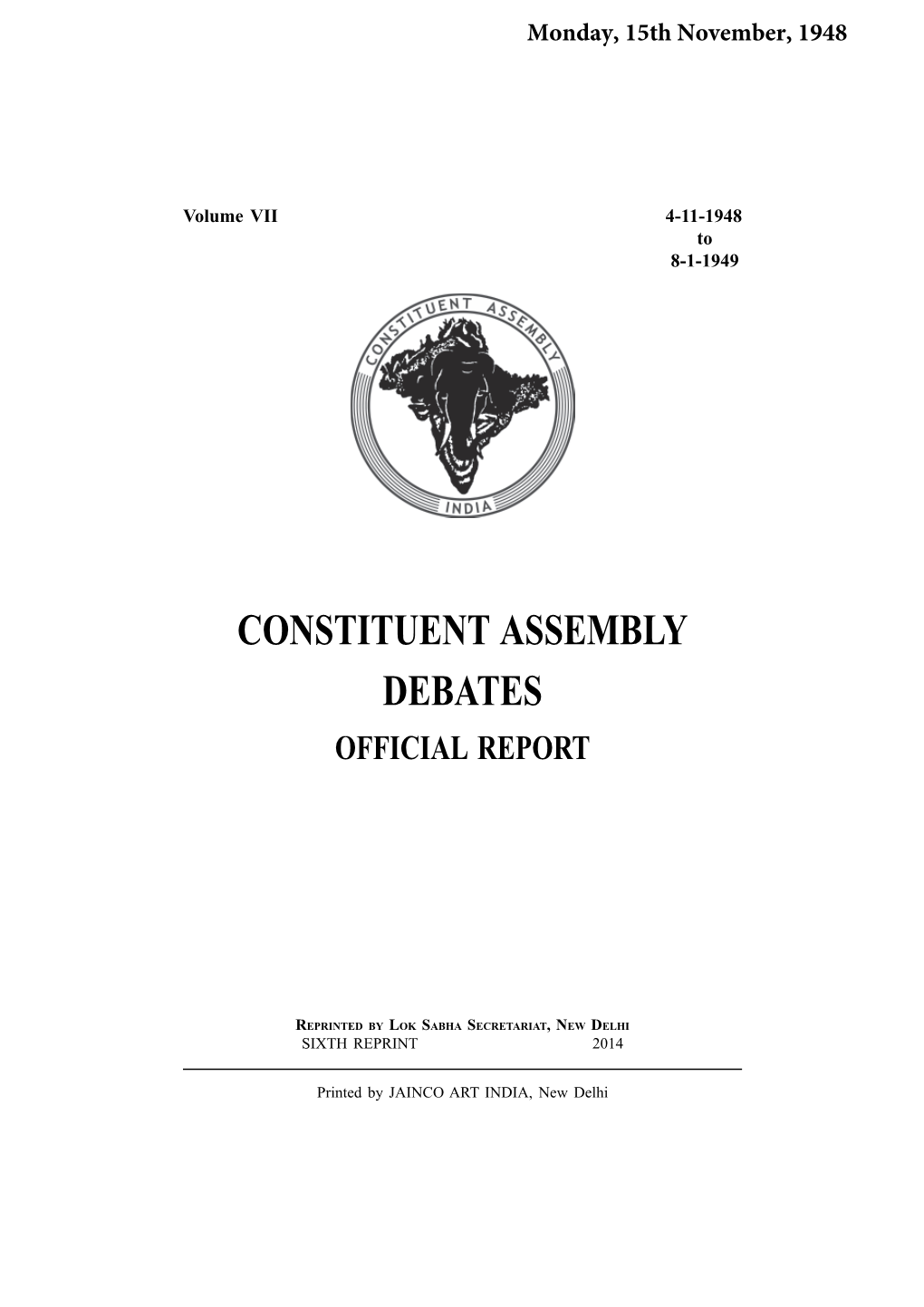 Constituent Assembly Debates Official Report