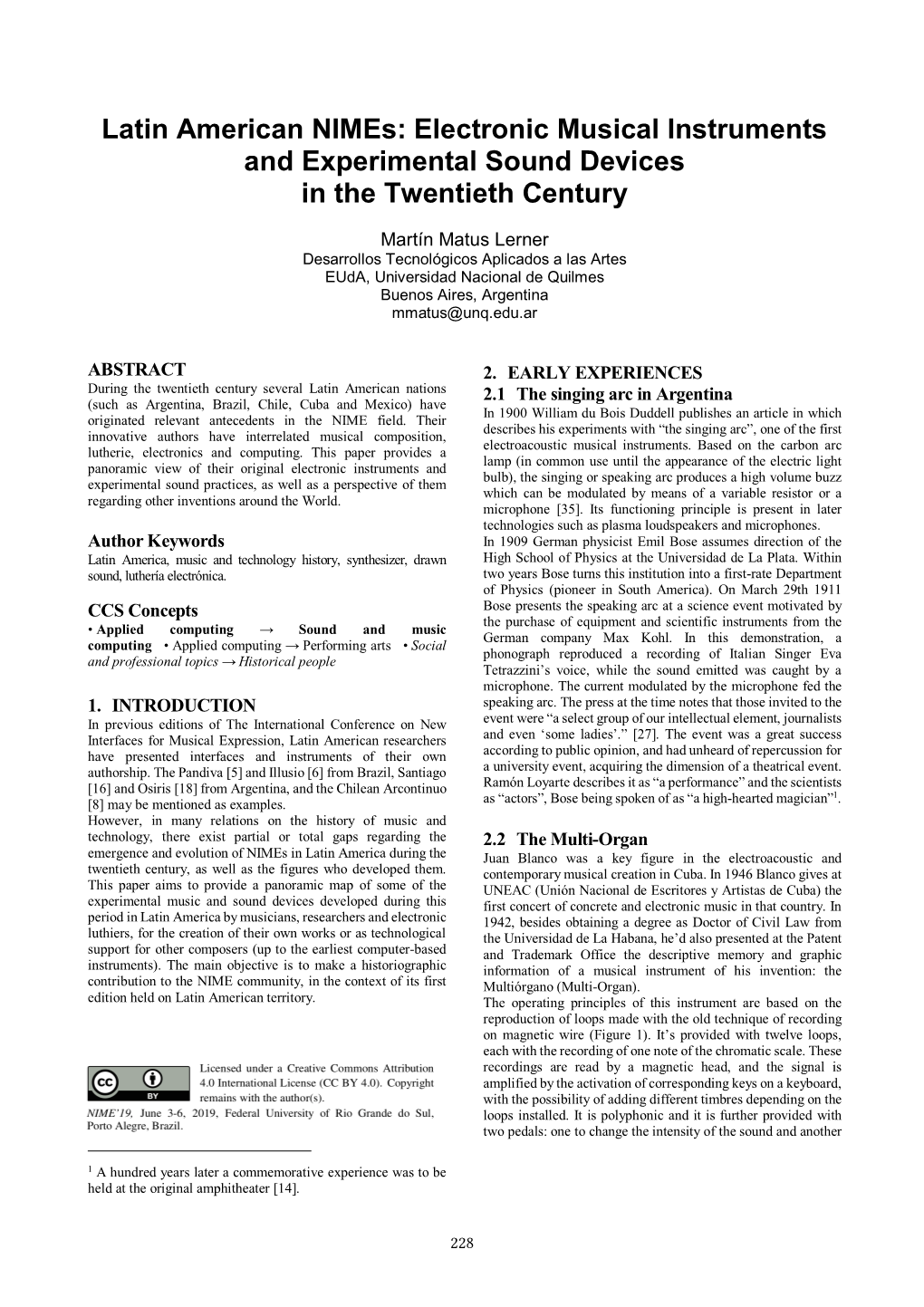 Latin American Nimes: Electronic Musical Instruments and Experimental Sound Devices in the Twentieth Century