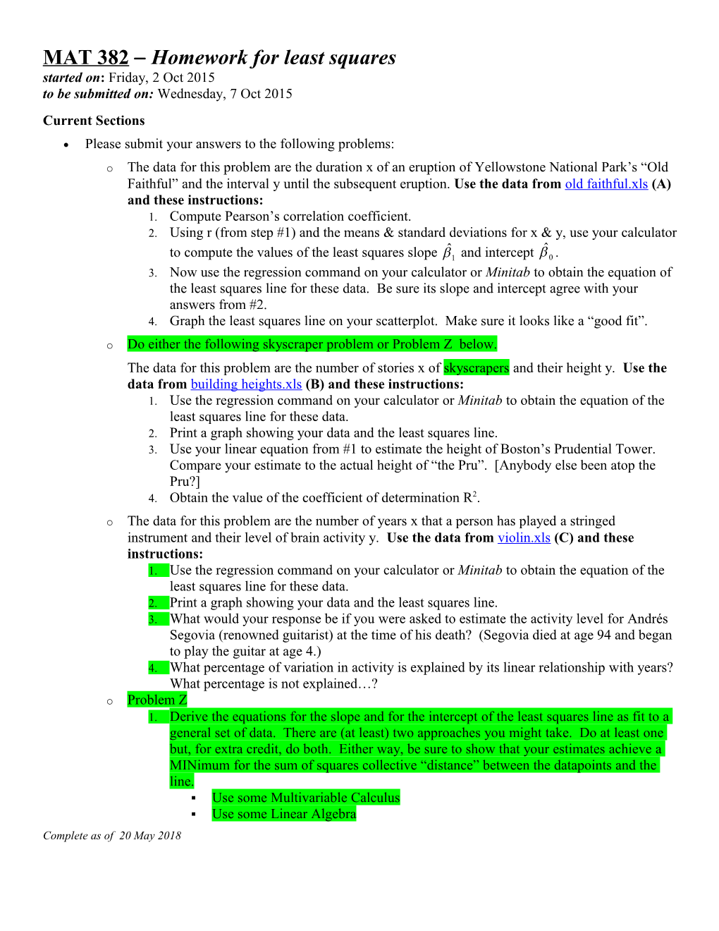 Introductory Statistics Homework #2B & 3