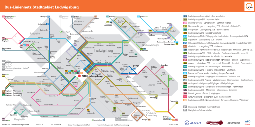 Bus-Liniennetz Ludwigsburg