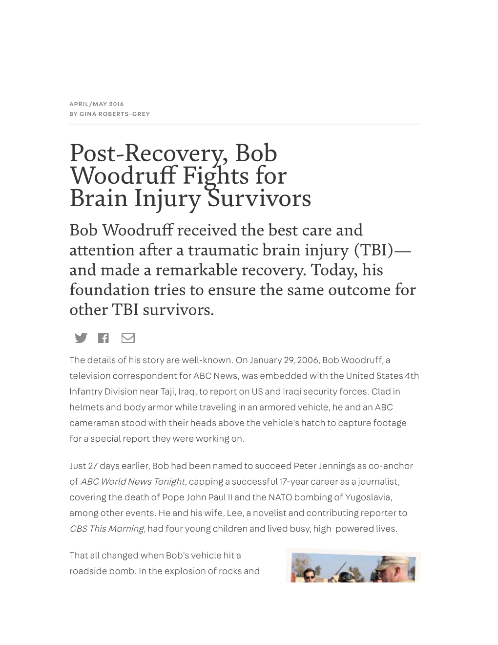 Post-Recovery, Bob Woodru Fights for Brain Injury Survivors
