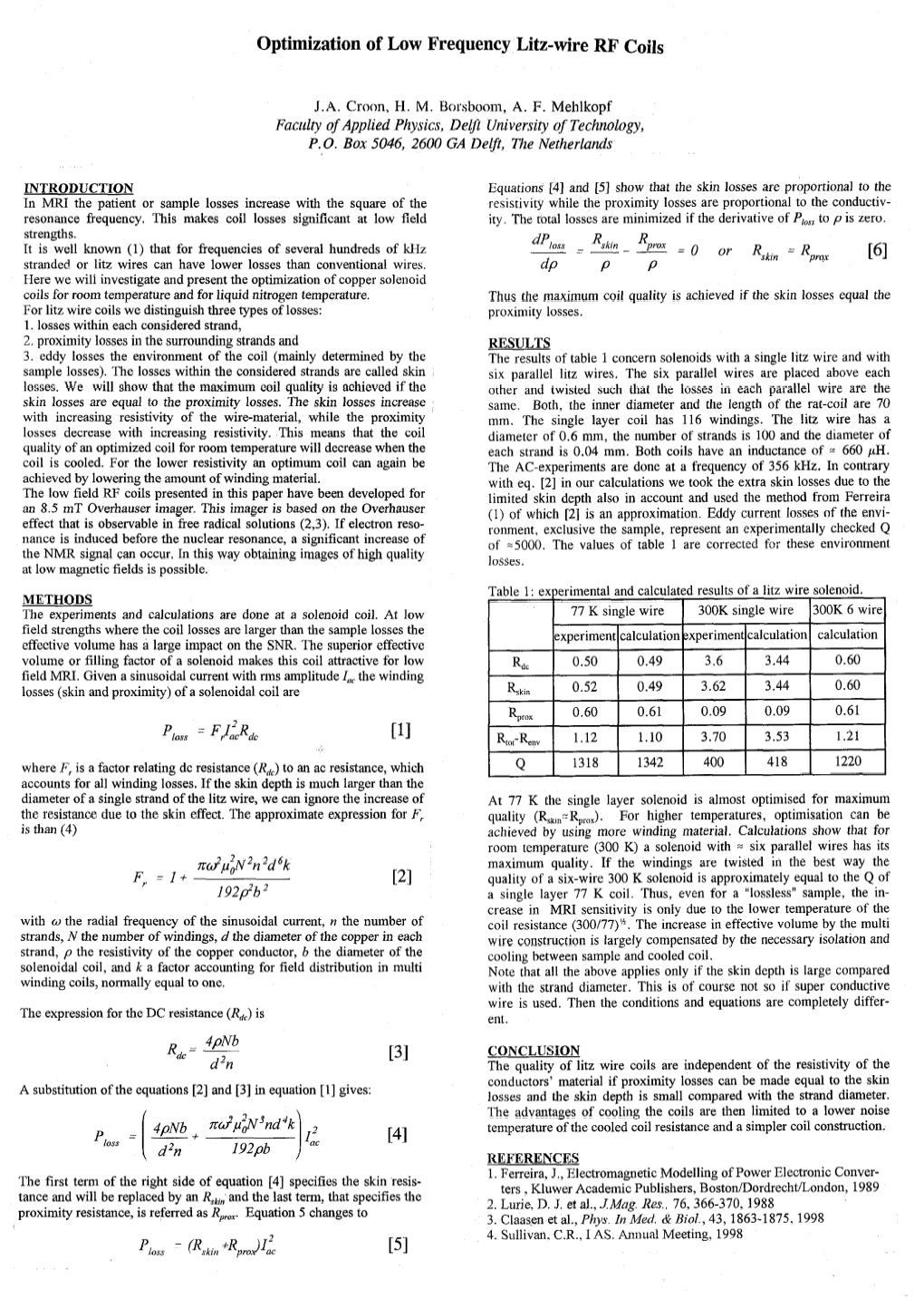 Optimization of Low Frequency Litz-Wire RF Coils