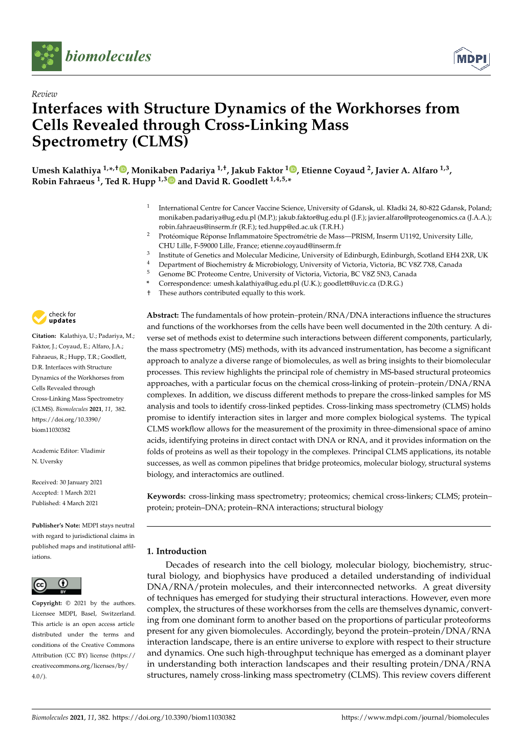 Interfaces with Structure Dynamics of the Workhorses from Cells Revealed Through Cross-Linking Mass Spectrometry (CLMS)