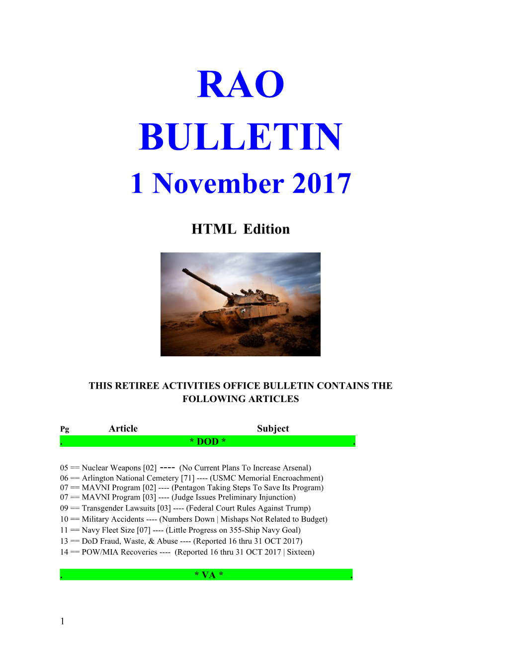 This Retiree Activities Office Bulletin Contains the Following Articles s2