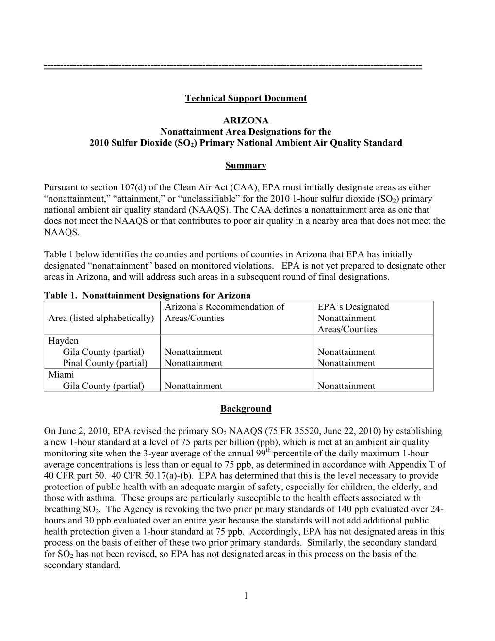 Arizona Technical Support Document (PDF)