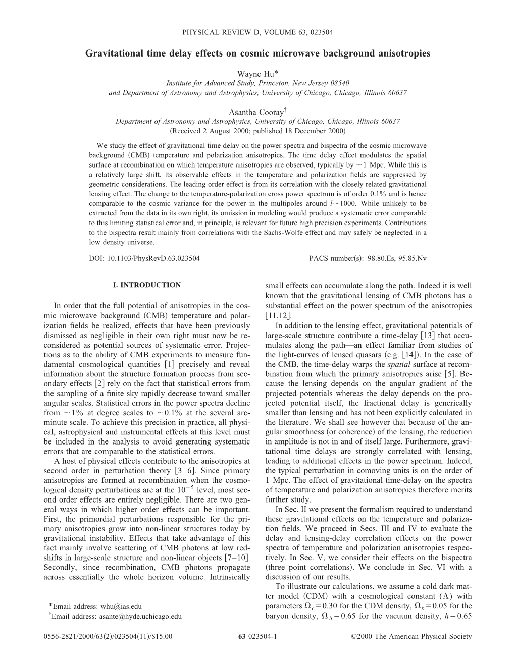 Gravitational Time Delay Effects on Cosmic Microwave Background Anisotropies